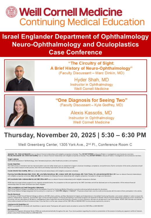 Grand Rounds Speakers' Photos and Lecture Titles