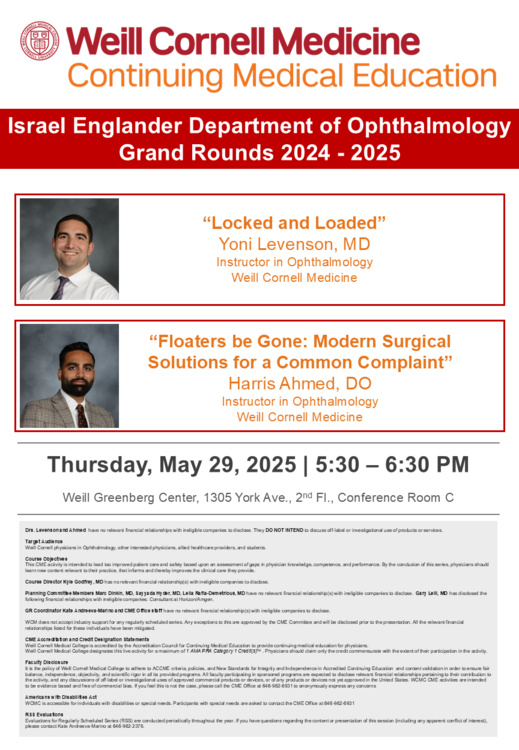 Grand Rounds Speakers' Photos and Lecture Titles
