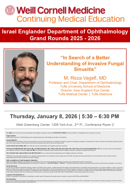 Grand Rounds Speaker Photo and Lecture Title