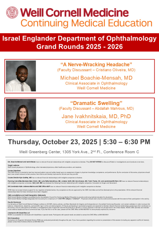 Grand Rounds Speakers'Photos and Lecture Titles